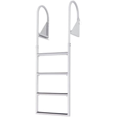 Dock Ladder, Flip-Up 4 Steps, 159 kg Load Capacity, Aluminum Alloy Pontoon Boat Ladder with 50.8 mm Wide Step & Nonslip Rubber Mat, Easy to Install for Ship/Lake/Pool/Marine Boarding