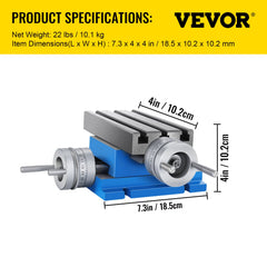 Milling Machine Cross Slide Worktable 4''x7.3'' 2 Axis Compound Precision