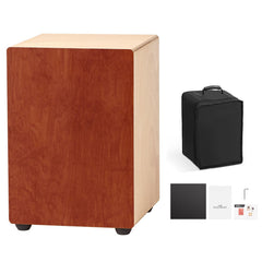 Cajon Box Drum, with Internal Guitar Strings, Lightweight Wooden Percussion Box, Portable Birch Wood Drum Musical Instrument with Travel Bag, for Beginners and Professionals, 305 x 305 x 430 mm