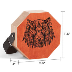 Unique Cajon Box Drum, with Internal Guitar Strings, Portable Wooden Percussion Box, Birch Wood Drum Musical Instrument with Adjustable Strap, for Beginners & Professionals, 295 x 295 x 100 mm