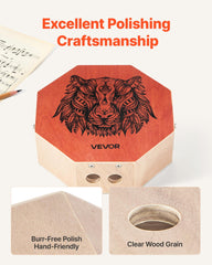 Unique Cajon Box Drum, with Internal Guitar Strings, Portable Wooden Percussion Box, Birch Wood Drum Musical Instrument with Adjustable Strap, for Beginners & Professionals, 295 x 295 x 100 mm