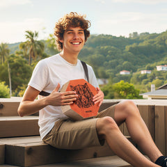 Unique Cajon Box Drum, with Internal Guitar Strings, Portable Wooden Percussion Box, Birch Wood Drum Musical Instrument with Adjustable Strap, for Beginners & Professionals, 295 x 295 x 100 mm