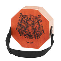 Unique Cajon Box Drum, with Internal Guitar Strings, Portable Wooden Percussion Box, Birch Wood Drum Musical Instrument with Adjustable Strap, for Beginners & Professionals, 295 x 295 x 100 mm