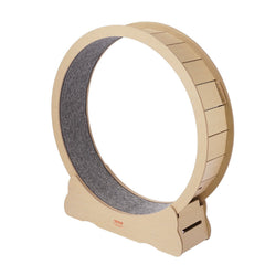 Wooden Cat Exercise Wheel, 1320mm Large Cat Treadmill Wheel for Indoor Cats, Cat Running Wheel with Detachable Carpet & Cat Teaser for Running/Walking/Training, Suitable for Most Cats