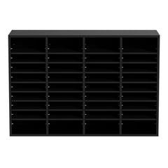Wood Literature Organizer, 36 Compartments, File Sorter with Removable Shelves, Mailboxes Slot for Office Home Classroom Mailrooms Organization, EPA Certified, Black