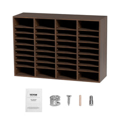 Literature Organizers, 36 Compartments Office Mailbox with Adjustable Shelves, Wood Literature Sorter 997x305x680 mm for Office, Home, Classroom, Mailrooms Organization, EPA Certified Brown