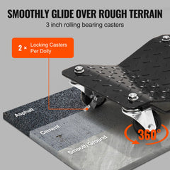 Car Dolly Wheel Tire Dolly 2 PCS Heavy Duty Skate Auto Repair Dolly 3000LB