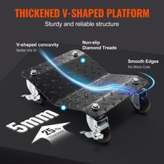 Car Dolly Wheel Tire Dolly 2 PCS Heavy Duty Skate Auto Repair Dolly 3000LB