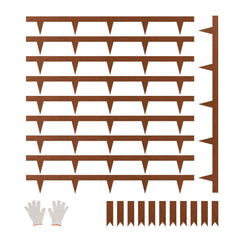 Steel Landscape Edging, 10 Packs 40 x 4.5 in Weather-Resistant & Pre-Rust Metal Landscape Edging, Bendable Garden Edging Border, Heavy Duty Lawn Edging, Flower Bed Yard Pathway Divider