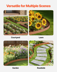 Steel Landscape Edging, 10 Packs 40 x 4.5 in Weather-Resistant & Pre-Rust Metal Landscape Edging, Bendable Garden Edging Border, Heavy Duty Lawn Edging, Flower Bed Yard Pathway Divider