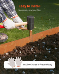Steel Landscape Edging, 6 Packs 40 x 8 in Weather-Resistant & Pre-Rust Metal Landscape Edging, Bendable Garden Edging Border, Lawn Edging for Flower Bed Yard Pathway Divider