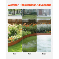 Steel Landscape Edging, 6 Packs 40 x 6 in Weather-Resistant & Pre-Rust Metal Landscape Edging, Bendable Garden Edging Border, Heavy Duty Lawn Edging, Flower Bed Yard Pathway Divider