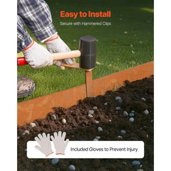 Steel Landscape Edging, 6 Packs 40 x 6 in Weather-Resistant & Pre-Rust Metal Landscape Edging, Bendable Garden Edging Border, Heavy Duty Lawn Edging, Flower Bed Yard Pathway Divider