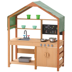 Wooden Mud Kitchen Outdoor Toy Play Kitchen Set for Kids Pretend Playset