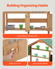 Wooden Mud Kitchen Outdoor Toy Play Kitchen Set for Kids Pretend Playset