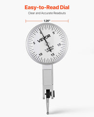 Dial Test Indicator with Universal Magnetic Base and Storage Case, 0.01 mm Accuracy, 0-0.76 mm Range, Micro Ball Handle for Narrow Area Measurement, Industrial Machining & Inspection