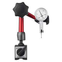 Dial Test Indicator with Universal Magnetic Base and Storage Case, 0.01 mm Accuracy, 0-0.76 mm Range, Micro Ball Handle for Narrow Area Measurement, Industrial Machining & Inspection