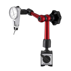 Dial Test Indicator with Universal Magnetic Base and Storage Case, 0.01 mm Accuracy, 0-0.76 mm Range, Micro Ball Handle for Narrow Area Measurement, Industrial Machining & Inspection
