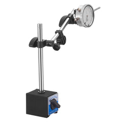 Dial Test Indicator with Dual Rod Stand and Storage Case, 0.03 mm Accuracy, 0-25.4mm Range, Fine Adjustable Long Arm, Non-Magnetic Centering Rods for Machine Set-Up, Narrow Area Measurement