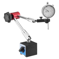 Dial Test Indicator with Magnetic Flexible Base Stand, 0.03 mm Accuracy, 0-25.4mm Range, Fine Adjustable Long Arm, Professional for Machine Set-Up, Narrow Area Measurement, Easy to Read