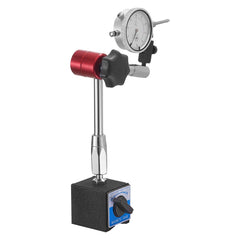 Dial Test Indicator with Magnetic Flexible Base Stand, 0.03 mm Accuracy, 0-25.4mm Range, Fine Adjustable Long Arm, Professional for Machine Set-Up, Narrow Area Measurement, Easy to Read