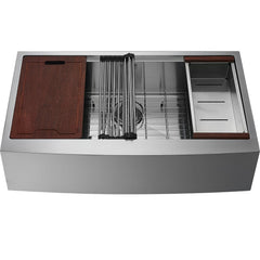 Farmhouse Kitchen Sink, 304 Stainless Steel Drop-In Sinks, Top Mount Single Bowl Basin with Ledge & Accessories, Household Dishwasher Sinks for Workstation, Prep Kitchen, and Bar Sink, 30 inch