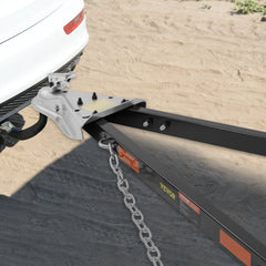 Tow Bar, 2495 kg Towing Capacity with Chains, Powder-Coating Alloy Steel Bumper-Mounted Universal Towing Bar, Coupler Fits 5cm Ball Hitch, 100 cm Opening Width, for RV Car Trailer Truck