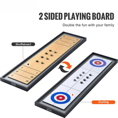 114cm Shuffleboard and Curling 2 in 1 Board Game Portable Tabletop Set