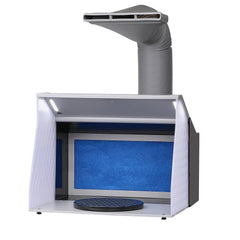 Airbrush Spray Booth, Portable Hobby Airbrush Paint Spray Booth Kit with 4 LED Light, Powerful Dual Exhaust Fans, Turntable and 6 ft Extension Hose, for Painting Models, Arts, Crafts, Cakes