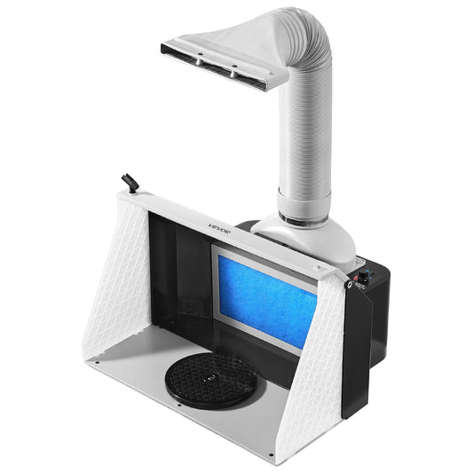 Airbrush Spray Booth, Dual Fans, 545 x 475 x 370 mm, Portable Hobby Airbrush Paint Spray Booth Kit with 3 LED Lights and Exhaust Extension Hose, for Painting Models, Arts, Crafts, Cakes