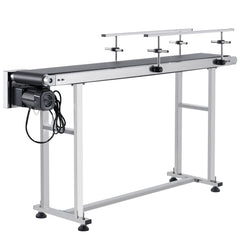 Belt Conveyor, 1498.6 x 198.1 mm Conveyor Table Heavy Duty Stainless Steel Motorized Belt Conveyor for Inkjet Coding Applications Powered PVC Belt Anti-Static Adjustable Speed (Double Guardrail)