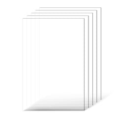 PET/Plexiglass Sheets, 5-Pack Plastic Sheet, 610 x 914 mm 1 mm Thick Transparent Clear Flexible Plastic Panels for Craft, Replacement Picture Frame Glass, DIY Display Project, Easy to Cut