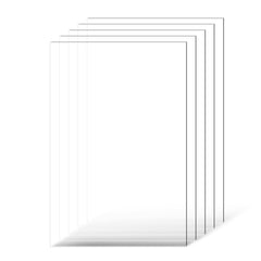 PET/Plexiglass Sheets, 5-Pack Plastic Sheet, 610 x 914 mm 1 mm Thick Transparent Clear Flexible Plastic Panels for Craft, Replacement Picture Frame Glass, DIY Display Project, Easy to Cut