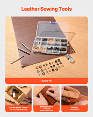 Leather Working Tools Kit, 61 PCS Leather Craft Tools with Portable Canvas Storage Bag, Engraving Punching Sewing Stamping Sanding Tools, Ideal for Beginners DIY Enthusiasts and Professionals