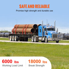 Winch Straps, 10.2 cm x 9.1 m, 2.7T Load Capacity, 8.2T Breaking Strength, Truck Straps with Flat Hook, Flatbed Tie Downs Cargo Control for Trailers, Farms, Rescues, Tree Saver, Red (10 Pack)