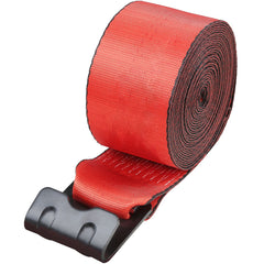 Winch Straps, 10.2 cm x 9.1 m, 2.7T Load Capacity, 8.2T Breaking Strength, Truck Straps with Flat Hook, Flatbed Tie Downs Cargo Control for Trailers, Farms, Rescues, Tree Saver, Red (10 Pack)