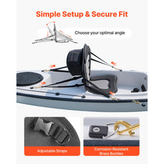 Kayak Seat, 1 Pack 12 mm Thick, Universal Paddle Board Seat with Back Support, Sit-on-Top Soft Padded Cushion with Storage Bag & Adjustable Straps for SUP, Canoe, Fishing Boat, Inflatable Kayak