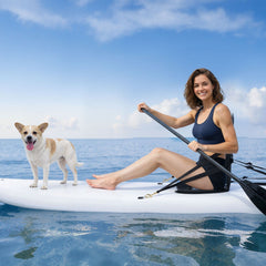 Kayak Seat, 1 Pack 12 mm Thick, Universal Paddle Board Seat with Back Support, Sit-on-Top Soft Padded Cushion with Storage Bag & Adjustable Straps for SUP, Canoe, Fishing Boat, Inflatable Kayak