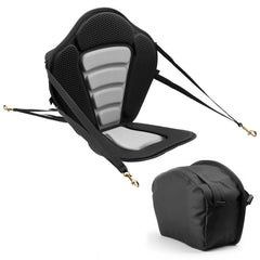Kayak Seat, 1 Pack 12 mm Thick, Universal Paddle Board Seat with Back Support, Sit-on-Top Soft Padded Cushion with Storage Bag & Adjustable Straps for SUP, Canoe, Fishing Boat, Inflatable Kayak