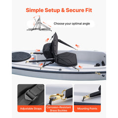 Kayak Seat, 1 Pack 31 mm Thick, Universal Paddle Board Seat with Back Support, Hexagonal Sit-on-Top Soft Padded Cushion with Storage Bag & Adjustable Straps for SUP, Fishing/Inflatable Kayak