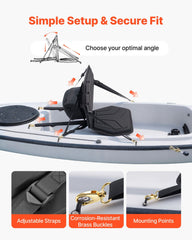 Kayak Seat, 1 Pack 31 mm Thick, Universal Paddle Board Seat with Back Support, Hexagonal Sit-on-Top Soft Padded Cushion with Storage Bag & Adjustable Straps for SUP, Fishing/Inflatable Kayak