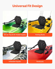 Kayak Seat, 1 Pack 31 mm Thick, Universal Paddle Board Seat with Back Support, Hexagonal Sit-on-Top Soft Padded Cushion with Storage Bag & Adjustable Straps for SUP, Fishing/Inflatable Kayak