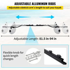 Kayak Outrigger Stabilizer Inflatable Outrigger Float 2PCS PVC w/ Arms Rod