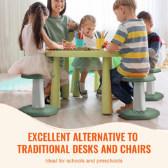 Kids Wobble Chair Active Chair with Sponge Cushion, Wobble Stool Improves Focus, Posture and Calm Children, Ideal for Schools and Preschools, Age 3-7, Green