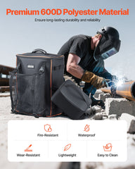 33L Welding Backpack 600D Polyester Welder Backpack for Tools and Helmet