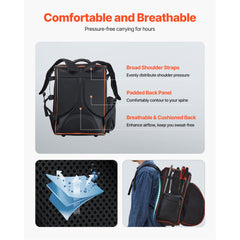 35.6L Welding Backpack 600D Polyester Welder Backpack for Tools and Helmet