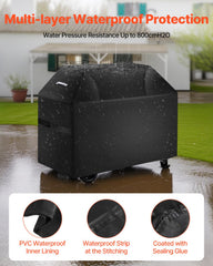 52 inch Grill Cover Heavy Duty BBQ Gas Grill Cover Outdoor Waterproof