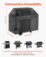 58 inch Grill Cover Heavy Duty BBQ Gas Grill Cover Outdoor Waterproof