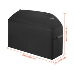 Grill Cover, 63 inch BBQ Covers for Outdoor Grills, Waterproof, Fade Resistant, Weather Resistant Heavy Duty 600D Polyester, Easy On/Off, with Hook-and-Loop Straps, Black