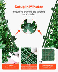 Artificial Grass Wall Panels, 12 PCS 20 x 20 inch, 3D Combination Greenery Boxwood Panel for Indoor Outdoor Green Decor & Ivy Fence Covering, Privacy Backdrop Wall Hedge Screen for Garden